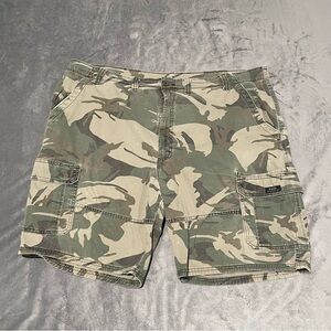 Wrangler Camo Cargo Shorts Mens 44 Green Camouflage Outdoor Hiking